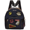MIU MIU Navy Patches Backpack,5BZ019 074