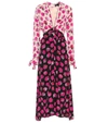 Proenza Schouler Floral-print V-neck Silk-crepe Midi Dress In Multi
