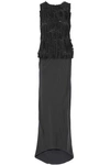 BRUNELLO CUCINELLI Open-back embellished silk-blend gown,US 7789028784127168