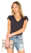 James Perse High Gauge Deep V Tee In Navy