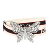 Gucci Crystal-embellished Stretch-canvas Waist Belt In White