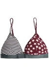 LOVE STORIES WOMAN PRINTED STRETCH-JERSEY TRIANGLE CUP BRA MERLOT,US 7789028784000554