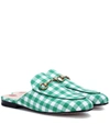 GUCCI Princetown checked slippers,P00294834