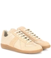 MAISON MARGIELA REPLICA LEATHER AND SUEDE SNEAKERS,P00291799-1