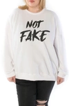 SLINK JEANS Not Fake Oversize Sweatshirt,TAT40199Q
