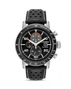 Citizen Eco-drive Men's Chronograph Black Leather Strap Watch 44mm In Black