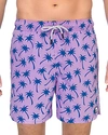 TOM & TEDDY PALM PRINT SWIM TRUNKS,PALLB