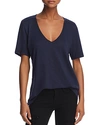 Splendid Cotton Modal Slub V Tee In Navy