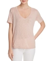 Splendid V-neck Slub Jersey Tee In Rose Dust