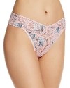 HANKY PANKY ORIGINAL-RISE PRINTED LACE THONG,2M1181