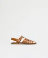 Mansur Gavriel Netta Caged Leather Sandals In Brown