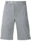 MONCLER MONCLER SIDE BUTTON TAILORED SHORTS - GREY,13011002653112407483