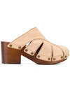 Chloé Closed Toe Mules In Neutrals