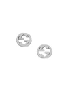 GUCCI SILVER INTERLOCKING G EARRINGS,356289J840012633280