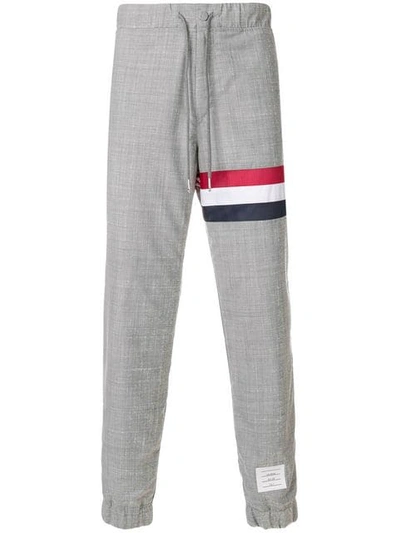 Thom Browne Signature Stripe Lounge Trousers In Grey