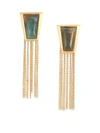 STEPHANIE KANTIS Impose Green Moss Agate Chain Fringe Earrings,0400095903048