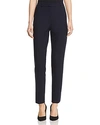 Hugo Boss Tulea Side Zip Tropical Stretch Wool Trousers In Navy Stripe