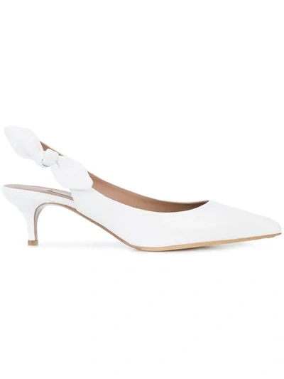 Tabitha Simmons 50mm Rise Leather Slingback Pumps In White