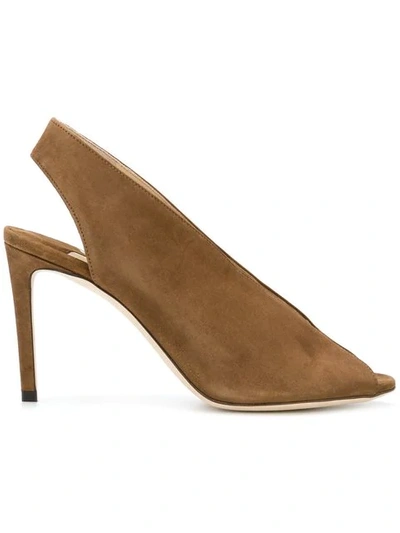 Jimmy Choo Shar Peep Toe Slingback Pump In Cacao