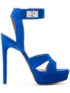 Givenchy Shark Lock Sandals - Blue In Blue