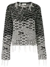 SAINT LAURENT SAINT LAURENT BERBER JACQUARD SWEATER - BLACK,500055YA2NX12678177