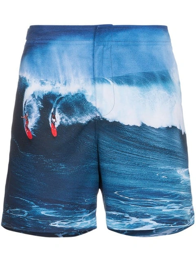 Orlebar Brown Bulldog Dropping In Swim Trunks In Blue