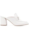 Tod's Mules Mit Doppelter T-schnalle - Weiss In White