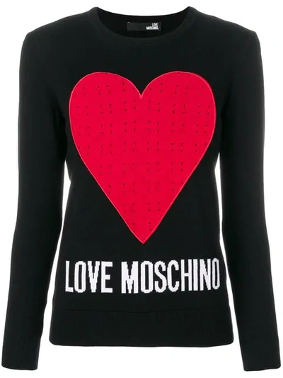 Love Moschino Long Sleeve Jumpers In Black