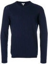 KENZO KENZO RIBBED KNIT SWEATER - BLUE,F855PU2213BD12647426