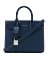 SAINT LAURENT SAINT LAURENT NANO CONTRAST STITCHING SUPPLE SAC DE JOUR IN BLUE,392035 B68VN