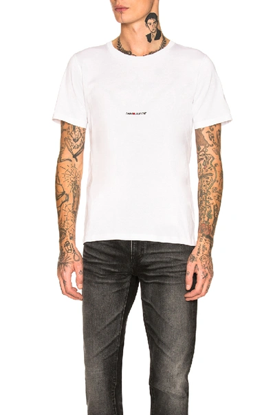 Saint Laurent Men's Classic Logo Tee In White