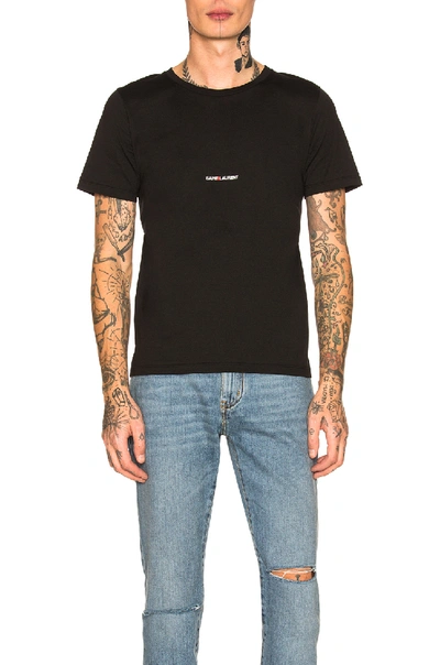 Saint Laurent Classic Logo Tee In Black