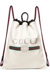 GUCCI Printed textured-leather backpack
