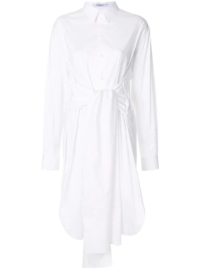 Givenchy Tie Waist Midi Shirt Dress In White