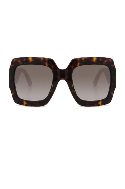 Gucci Pop Glitter Sunglasses In Brown,animal Print