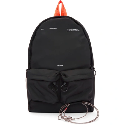 Off-white Tape Logo-embroidered Backpack In Black