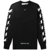 OFF-WHITE OFF-WHITE LONG SLEEVE DIAGONAL TEMPERATURE TEE,OMAB001S1818505310014