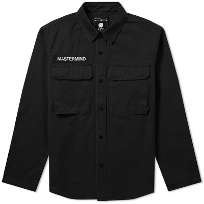 Mastermind Japan Mastermind World Embroidered Skull Military Shirt Jacket In Black
