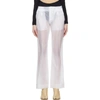 OFF-WHITE White Transparent Trousers,OMCA065S188050089800