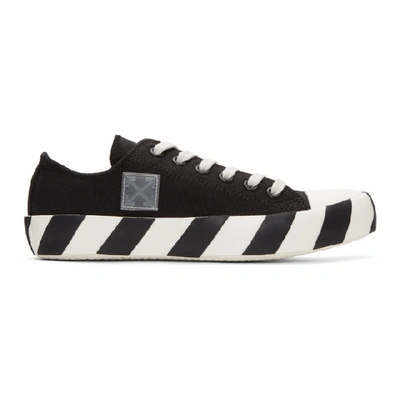 Off-white Black Striped Low Sneakers In Black