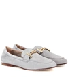 TOD'S DOUBLE T SUEDE LOAFERS,P00317442