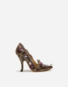 DOLCE & GABBANA JAQUARD PUMPS WITH EMBROIDERY,CD0900AM9278B034