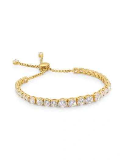 Adriana Orsini Sterling Cz Essentials Adjustable Bracelet In Yellow Gold