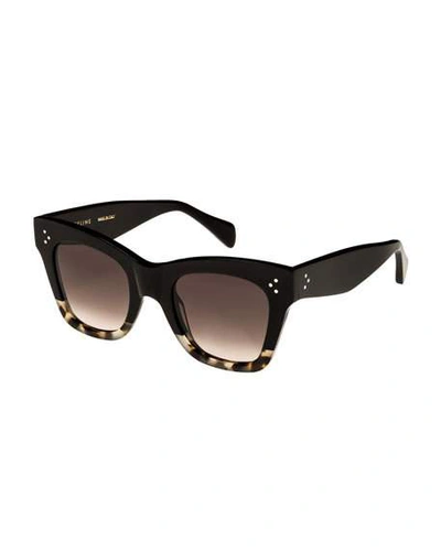 Celine Two-tone Gradient Cat-eye Sunglasses, Black