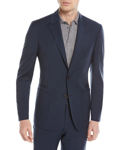 Z Zegna Navy Wash & Go Slim-fit Puppytooth Techmerino Wool Suit - Navy In Blue