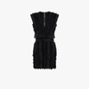 Balmain Fringe Stretch Cotton Minidress In Black