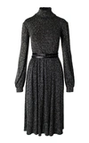 ANOUKI BLACK & SPARKLY SILVER TURTLENECK DRESS,PF18021