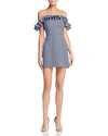 FRENCH CONNECTION WHISPER LIGHT RUFFLED OFF-THE-SHOULDER DRESS,71JFQ