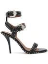 Givenchy Elegant Studded High 100mm Sandal, Black In Black