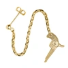 Cartergore Gold Hand Gun Single Long Drop Earring In Drop